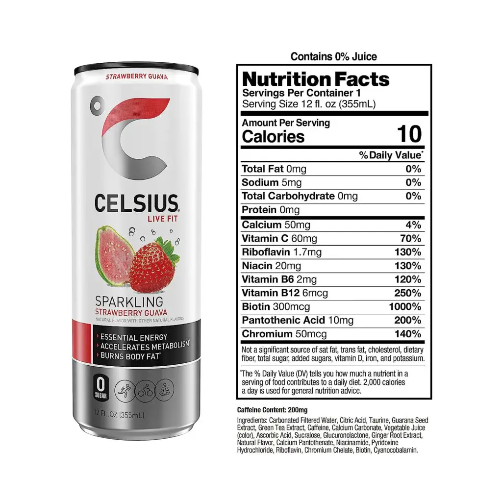 How Much Caffeine in Celsius Drink?